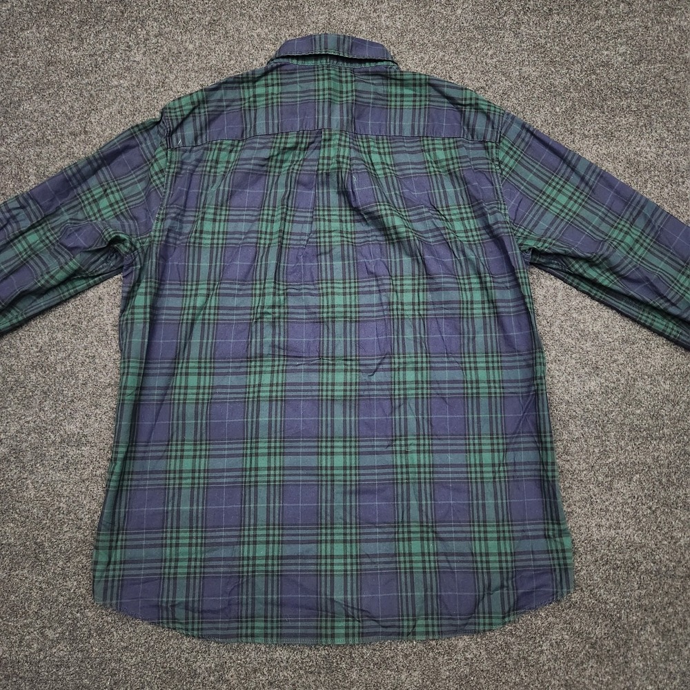 Vineyard Vines Mens Medium Navy Blue Dark Green Plaid Button Down Shirt - Picture 3 of 8
